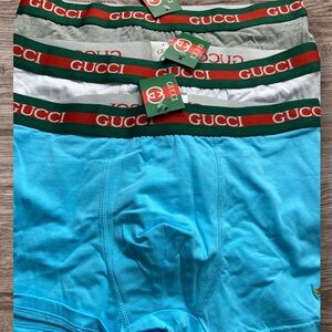 Gucci Blue and White Boxer Briefs with Signature Style